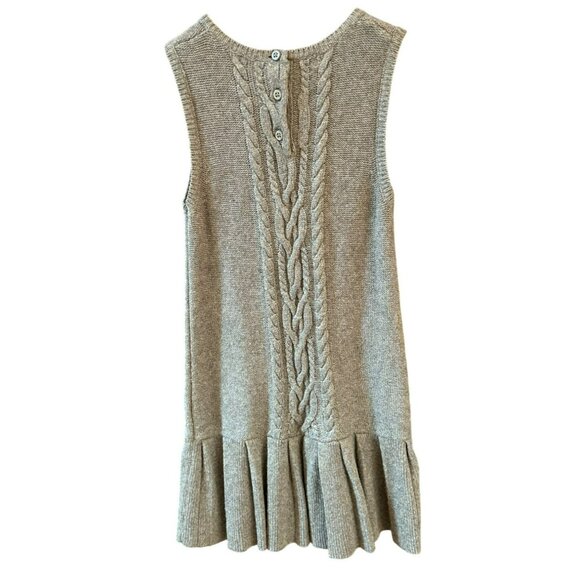 Janie & Jack Girls Gray Brown Sleeveless Knit Cashmere Blend Sweater Dress 4T - Picture 3 of 6